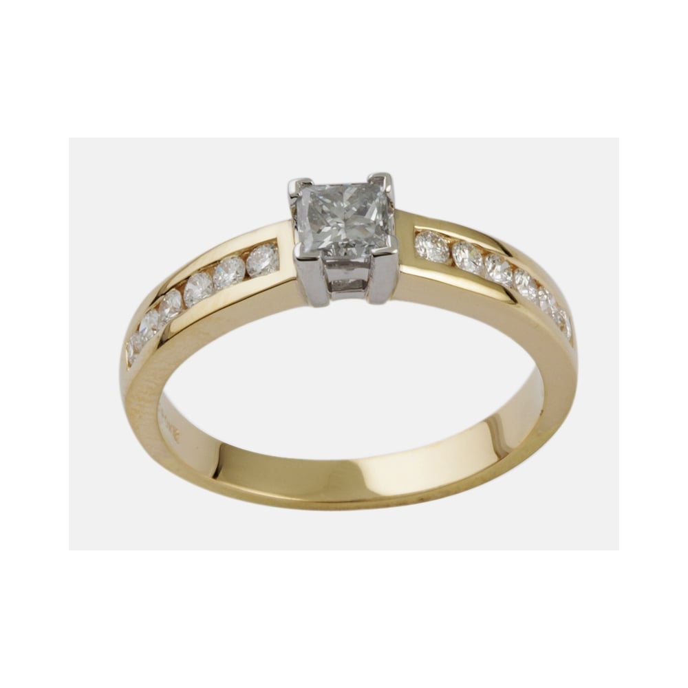 9ct Yellow and White Gold Diamond Dress Ring