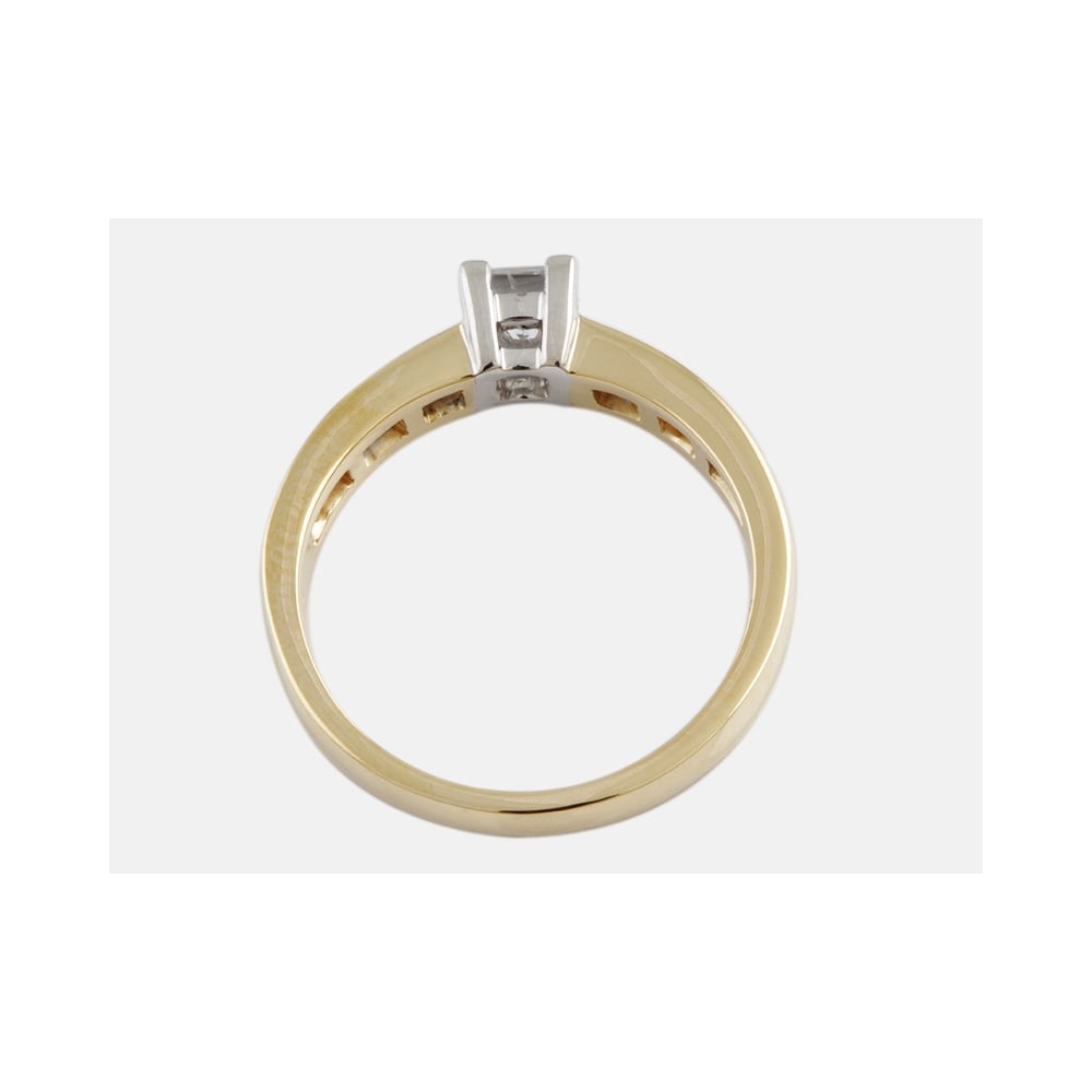9ct Yellow and White Gold Diamond Dress Ring