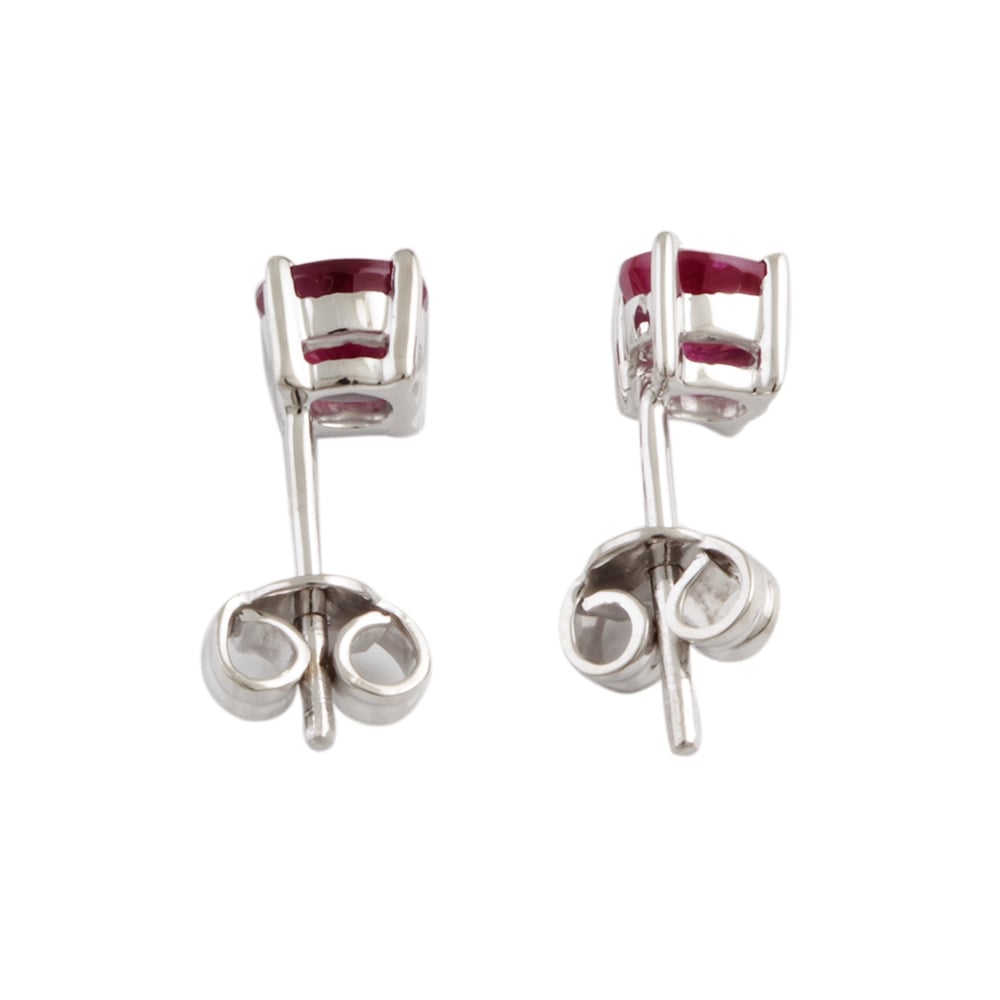 9ct White Gold Ruby Stud Earrings