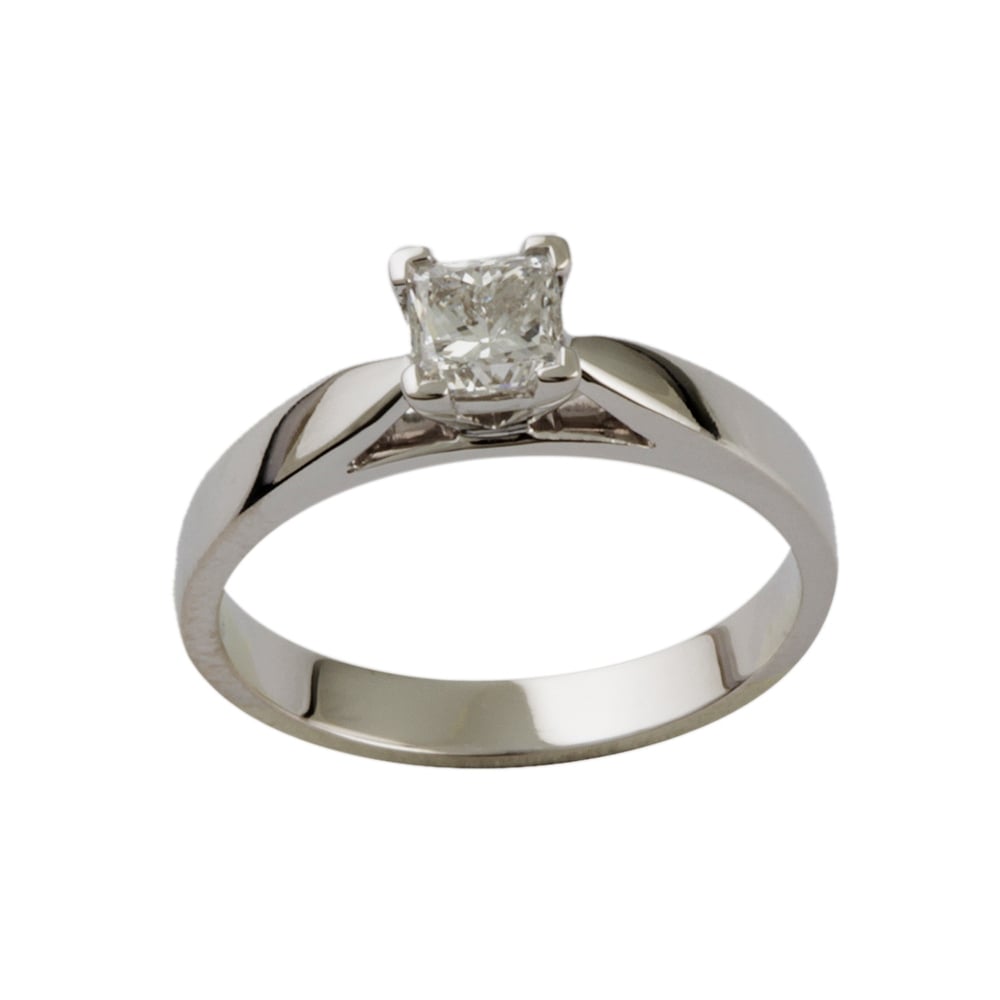 9ct White Gold Diamond Solitaire Ring 0.45