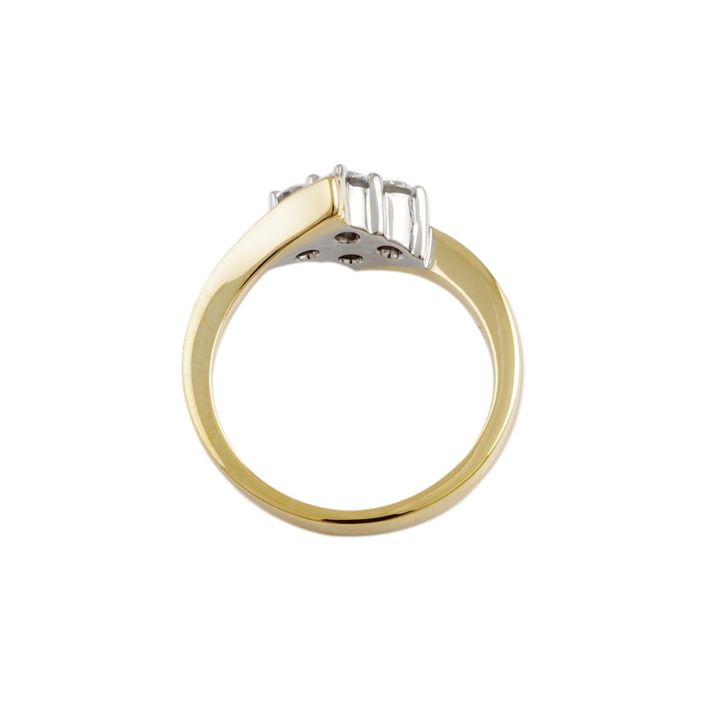 9ct Yellow and White Gold Diamond Dress Ring