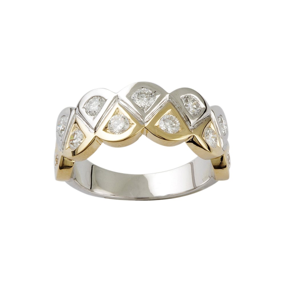 9ct Yellow and White Gold Diamond Dress Ring  0.85ct