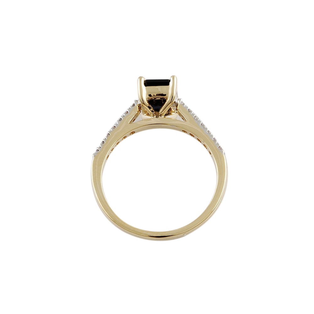 9ct Yellow Gold Blue Sapphire and Diamond Dress Ring