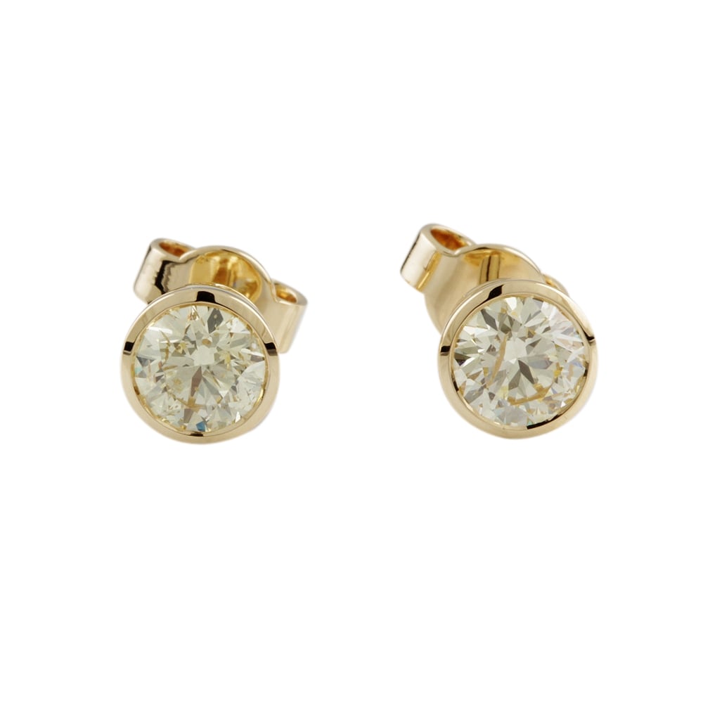 9ct Yellow Gold Diamond Stud Earrings 1.55ct