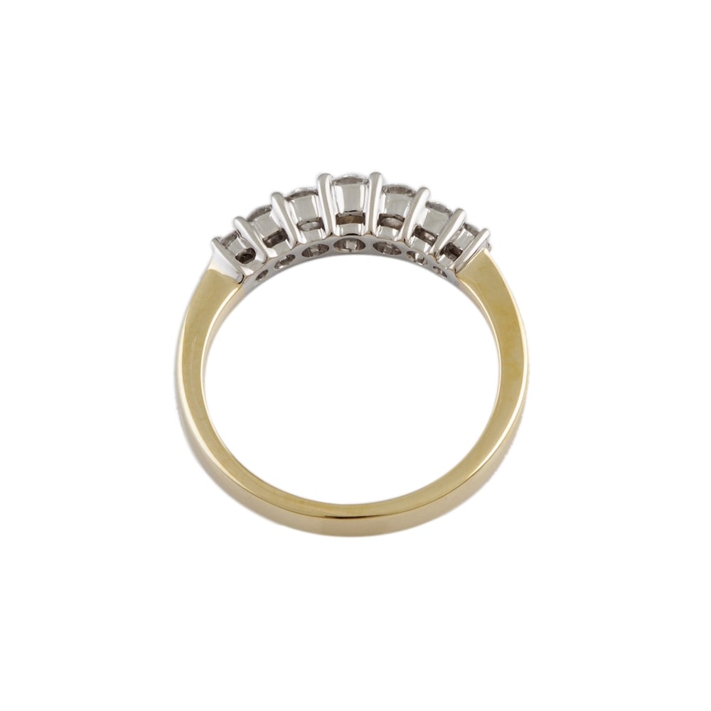 9ct Yellow and White Gold Diamond Seven Stone Ring