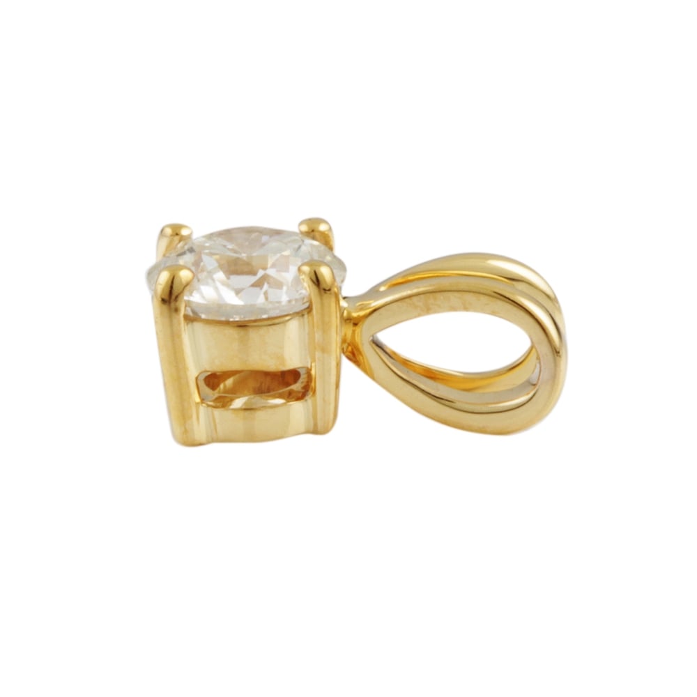 9ct Yellow Gold Diamond Solitaire Pendant