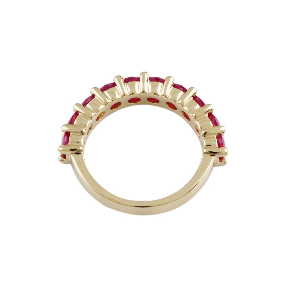 9ct Yellow Gold Ruby Half Eternity Ring