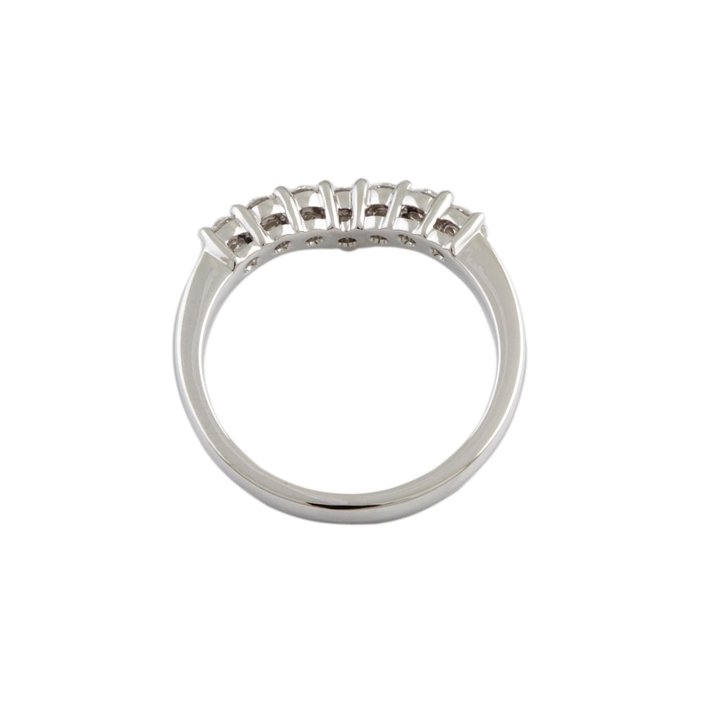 9ct White Gold Diamond Seven Stone Wishbone Ring