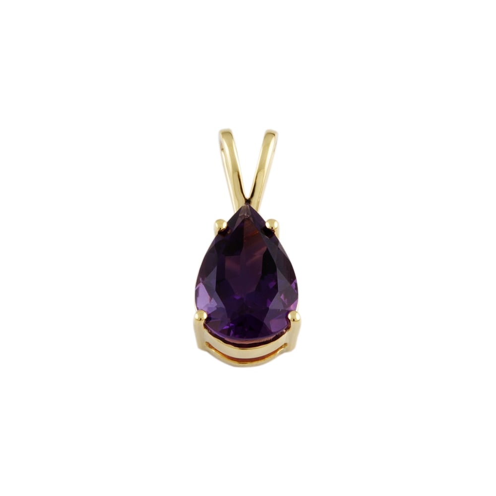 9ct Yellow Gold Amethyst Pendant