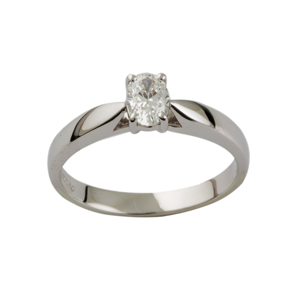 9ct White Gold Diamond Solitaire Ring 0.45ct