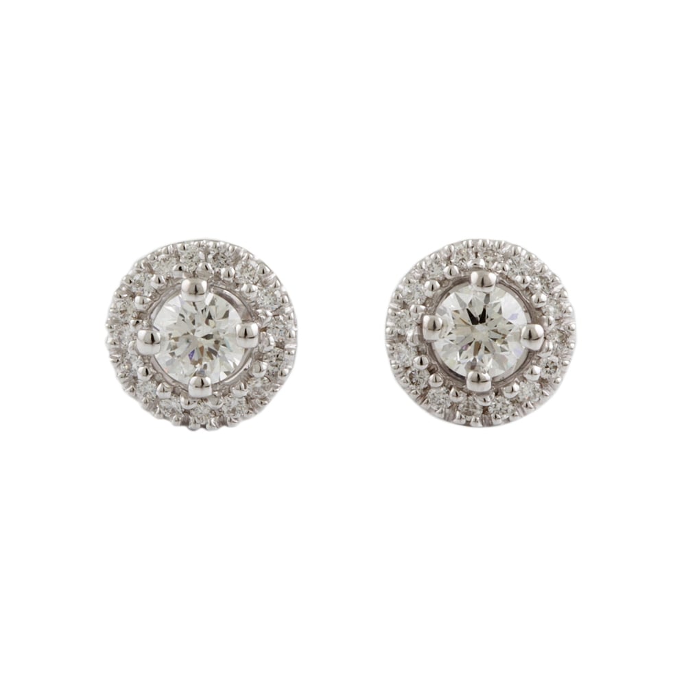 9ct White Gold Diamond Stud Earring 1.10ct