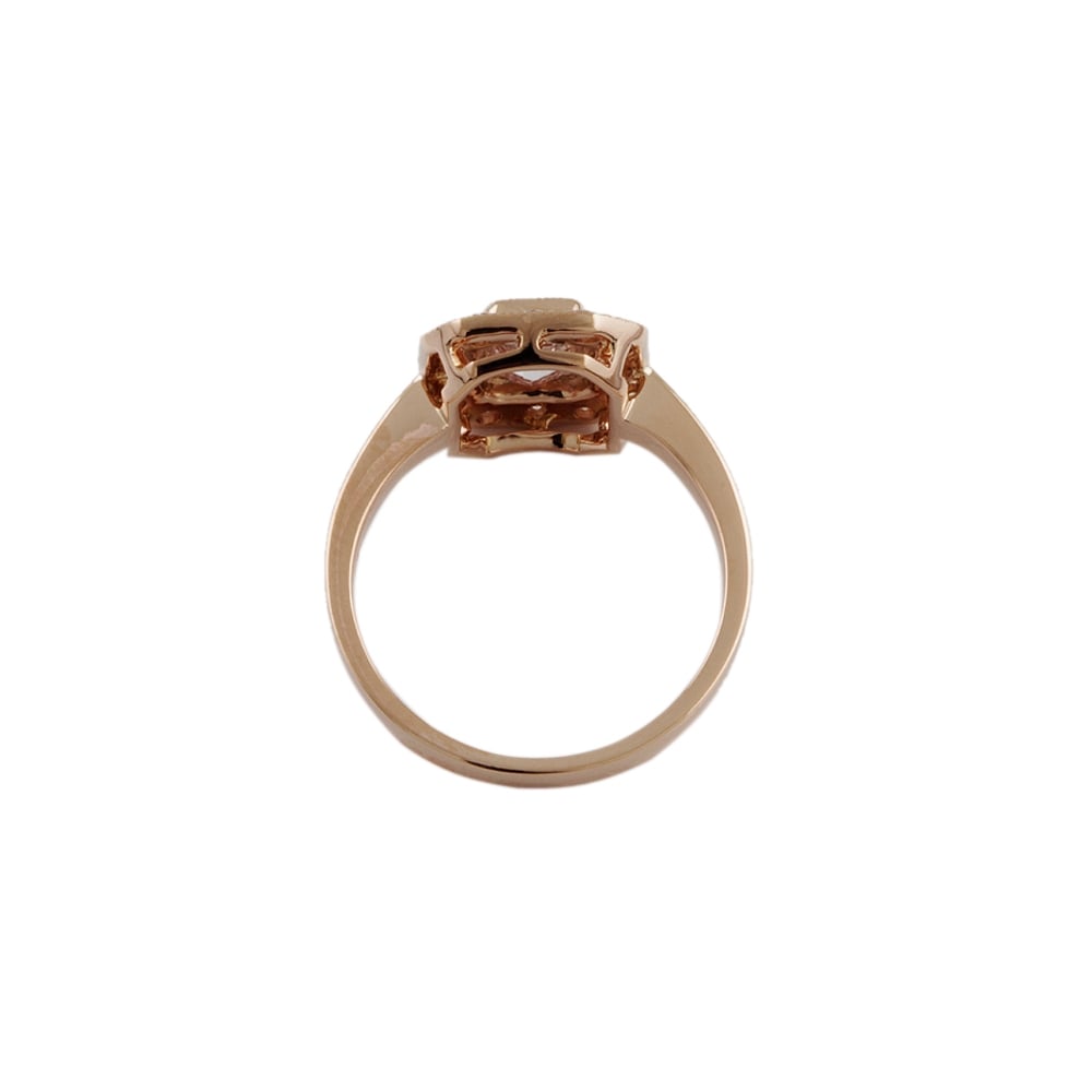 9ct Rose Gold Morganite and Diamond Dress Ring