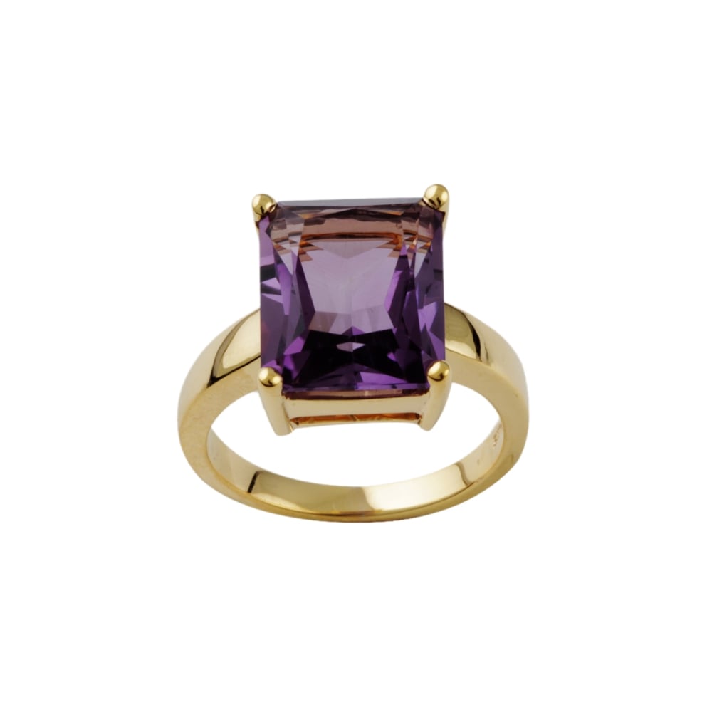 9ct Yellow Gold Amethyst 5.59ct Single Stone Ring
