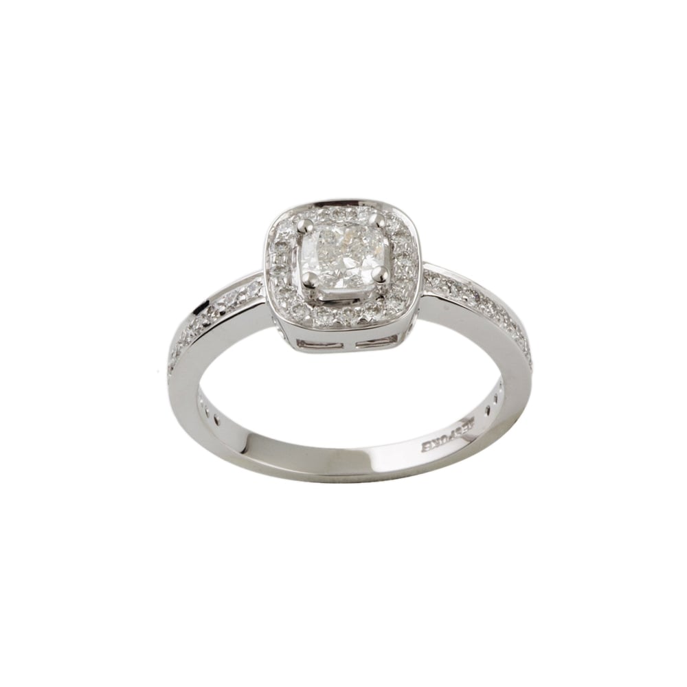 9ct White Gold Diamond Dress Ring