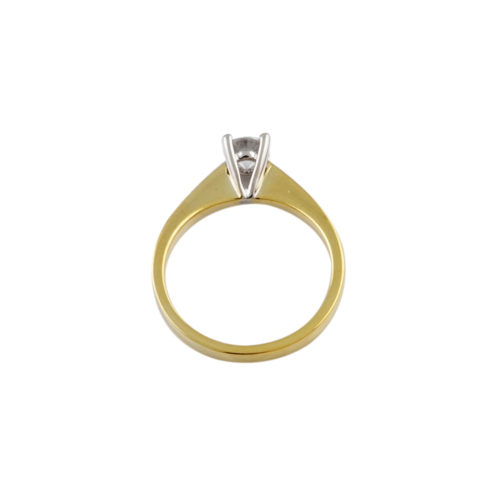 18ct Yellow & White Gold Solitaire Ring 0.35ct
