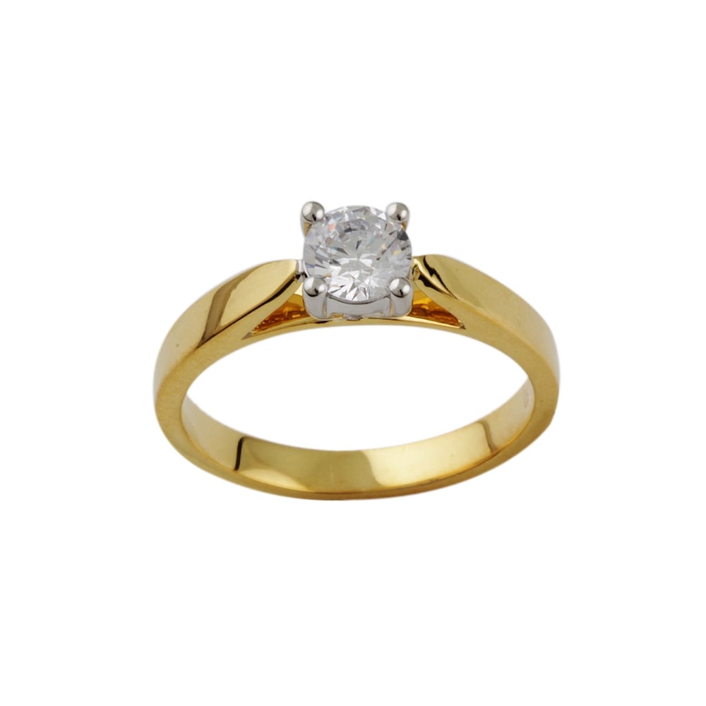 18ct Yellow and White Gold Diamond Solitaire 0.35ct
