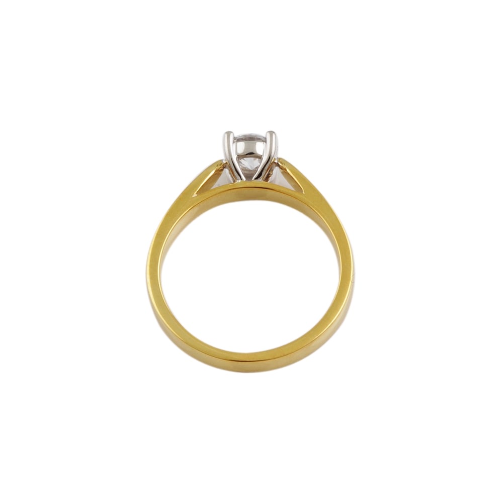 18ct Yellow and White Gold Diamond Solitaire 0.35ct