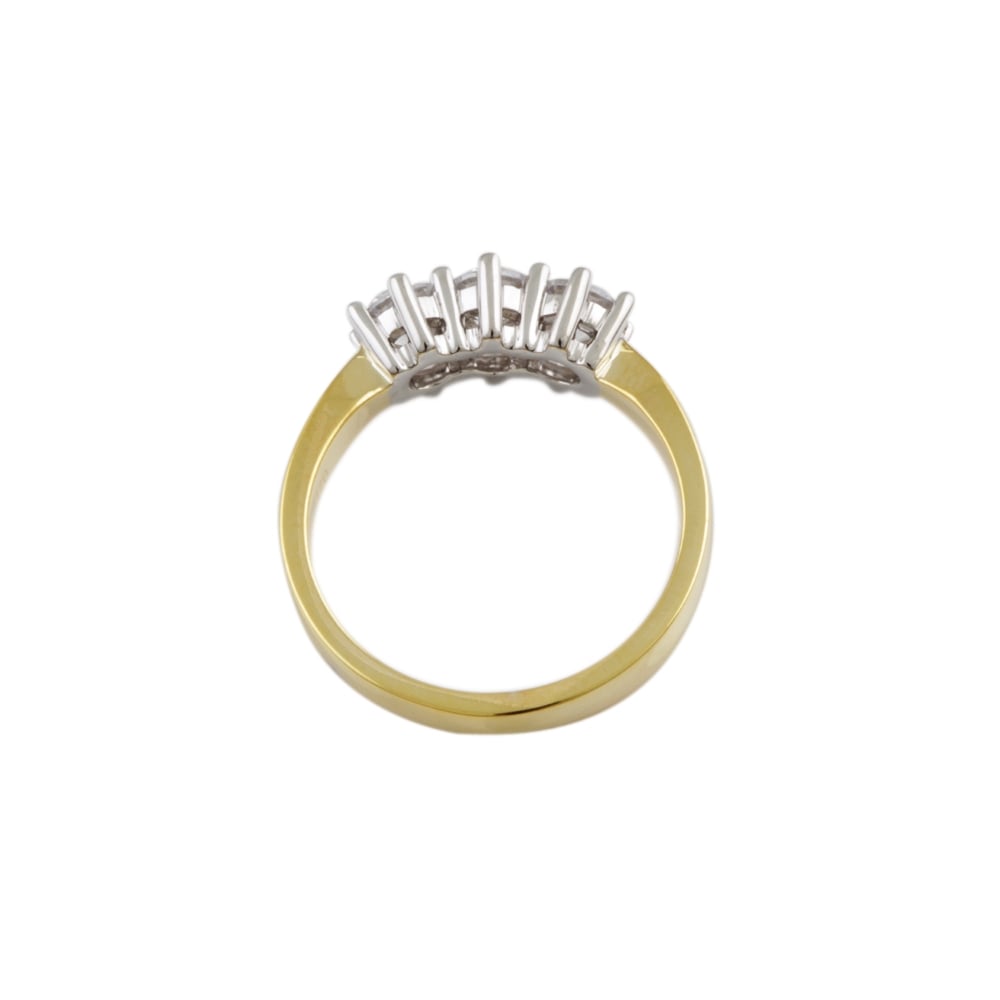 18ct Yellow and White Gold Three Stone Diamond Ring  Total Weight 0.90ct