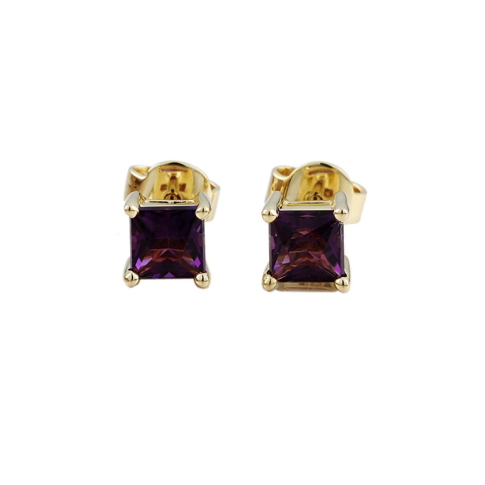 9ct Yellow Gold Amethyst Earrings 1.32ct