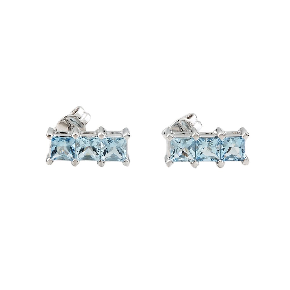9CT White Gold Aquamarine Earrings  1.82CT