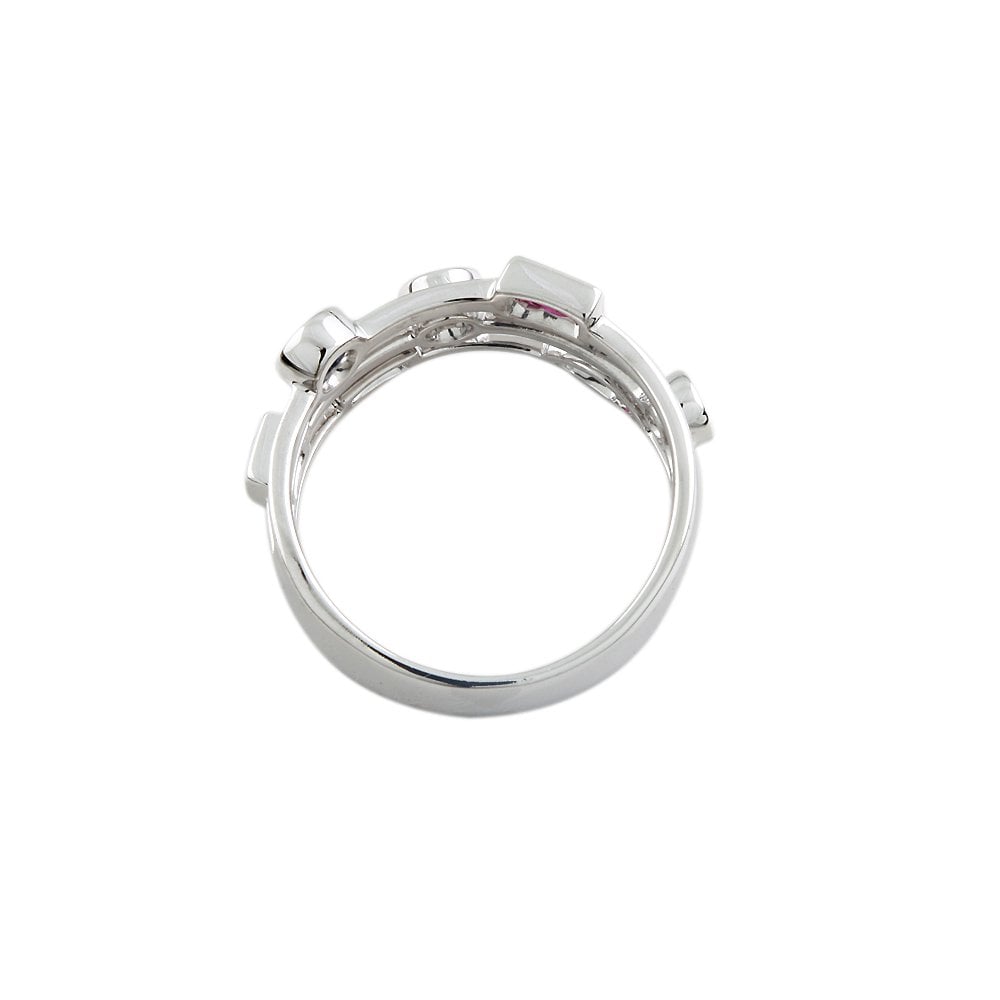 9ct White Gold Multi Stone Bubble Ring 0.92ct