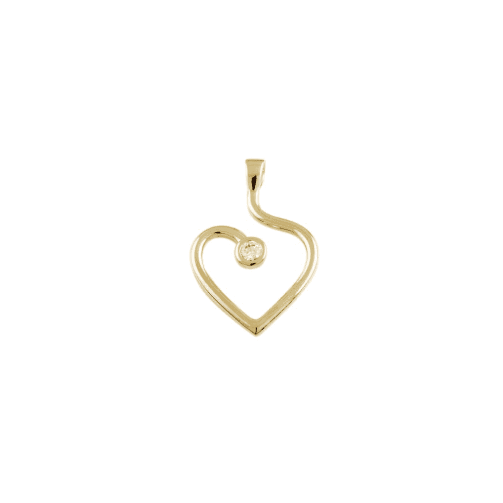 18ct yellow gold diamond pendant  approx 15mm