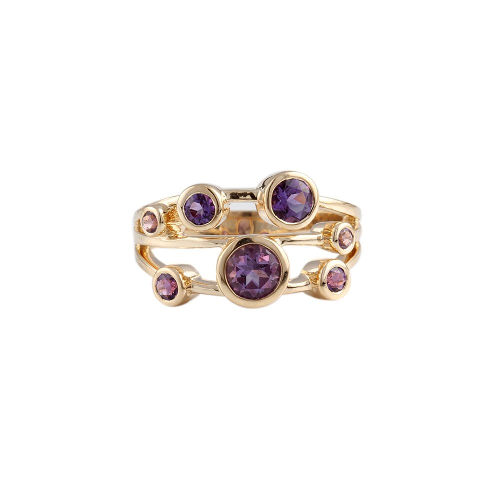 9ct Gold Bubble Amethyst Ring
