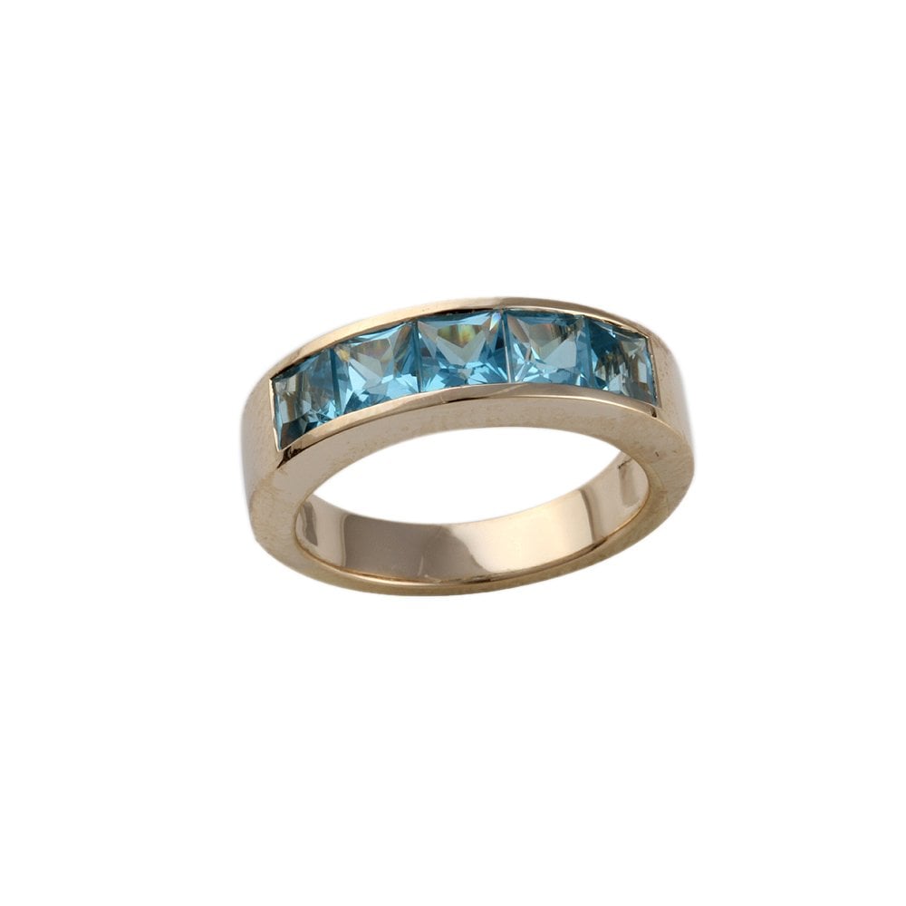 9ct Yellow Gold Blue Topaz Ring 2.22ct