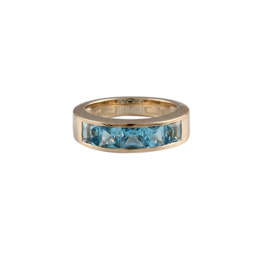 9ct Yellow Gold Blue Topaz Ring 2.22ct