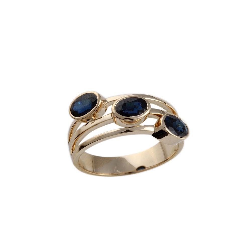 9ct Yellow Gold Blue Sapphire Ring 1.86ct
