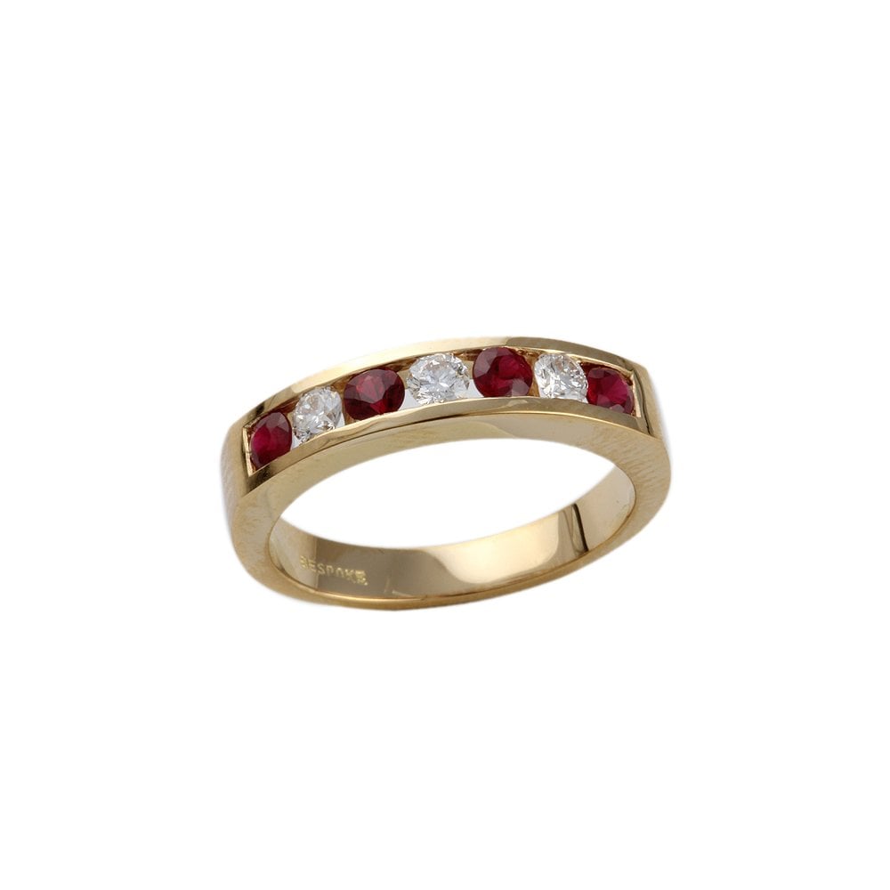 9ct Yellow Gold Ruby and Diamond Ring