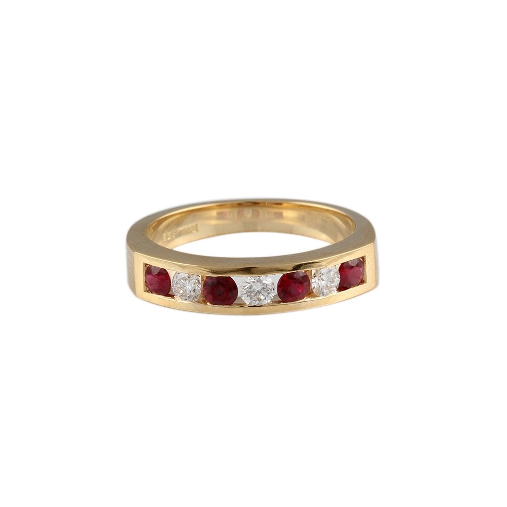 9ct Yellow Gold Ruby and Diamond Ring