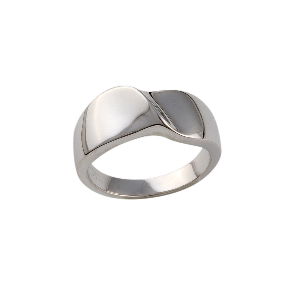 9ct White Gold Plain Twist Ring