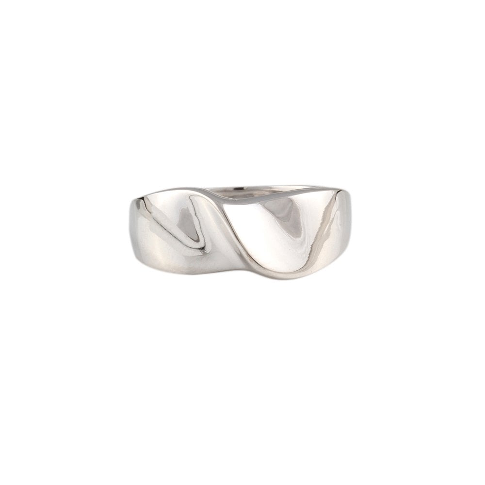 9ct White Gold Plain Twist Ring