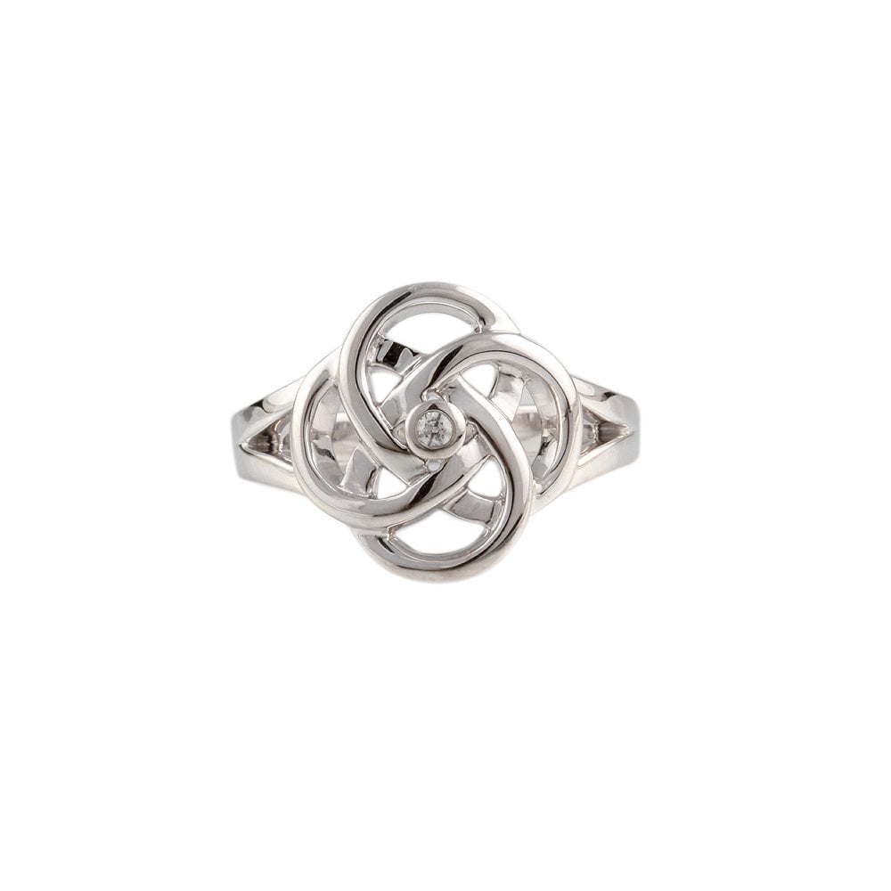 9ct White Gold Solitaire Dress Ring 0.03ct