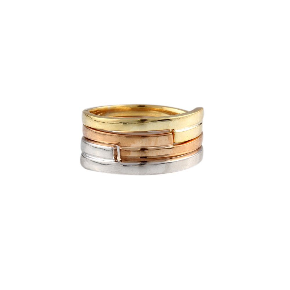9ct Yellow, White and Rose Gold Wedding Band