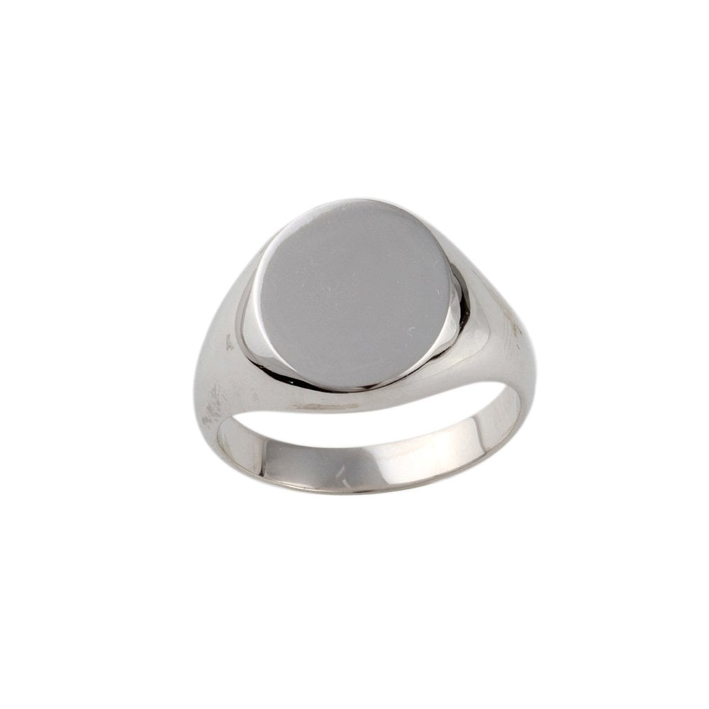 White Gold Oval Signet Ring