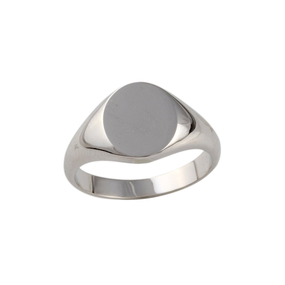18ct White Gold Oval Signet Ring