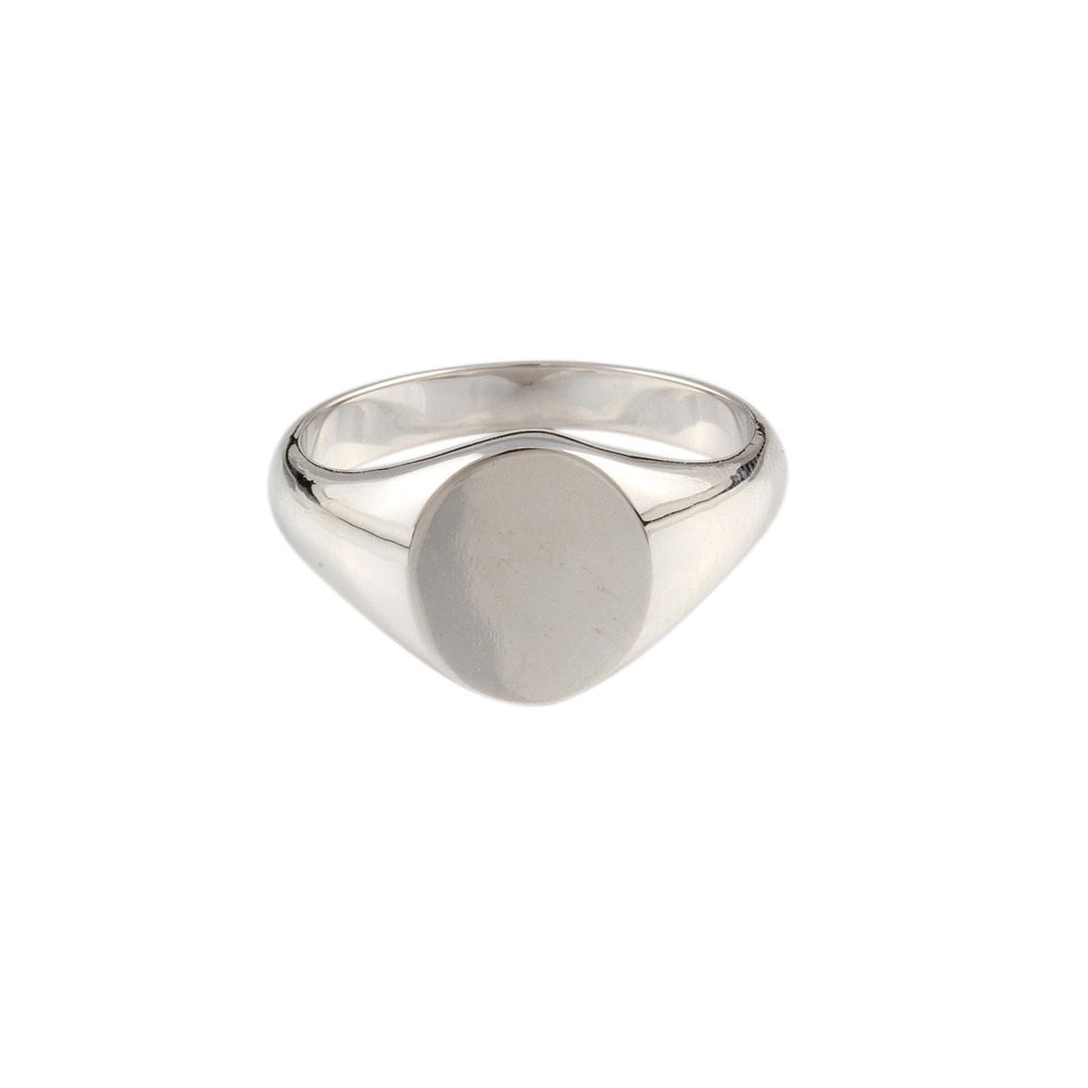 18ct White Gold Oval Signet Ring