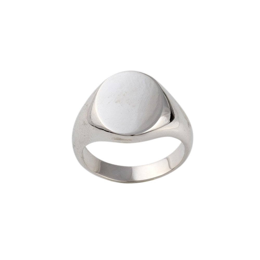 White Gold Oval Signet Ring