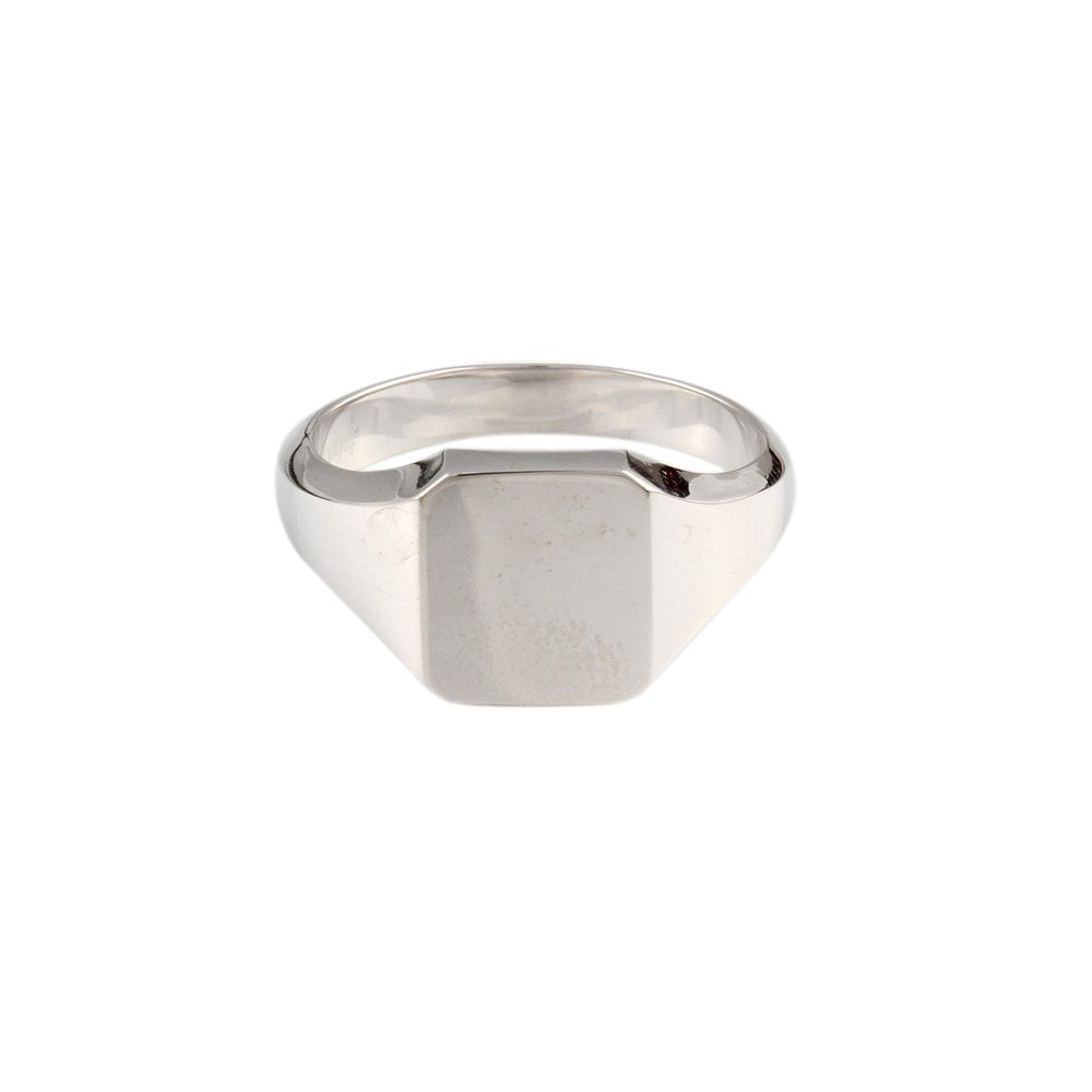18ct White Gold Octagonal Signet Ring