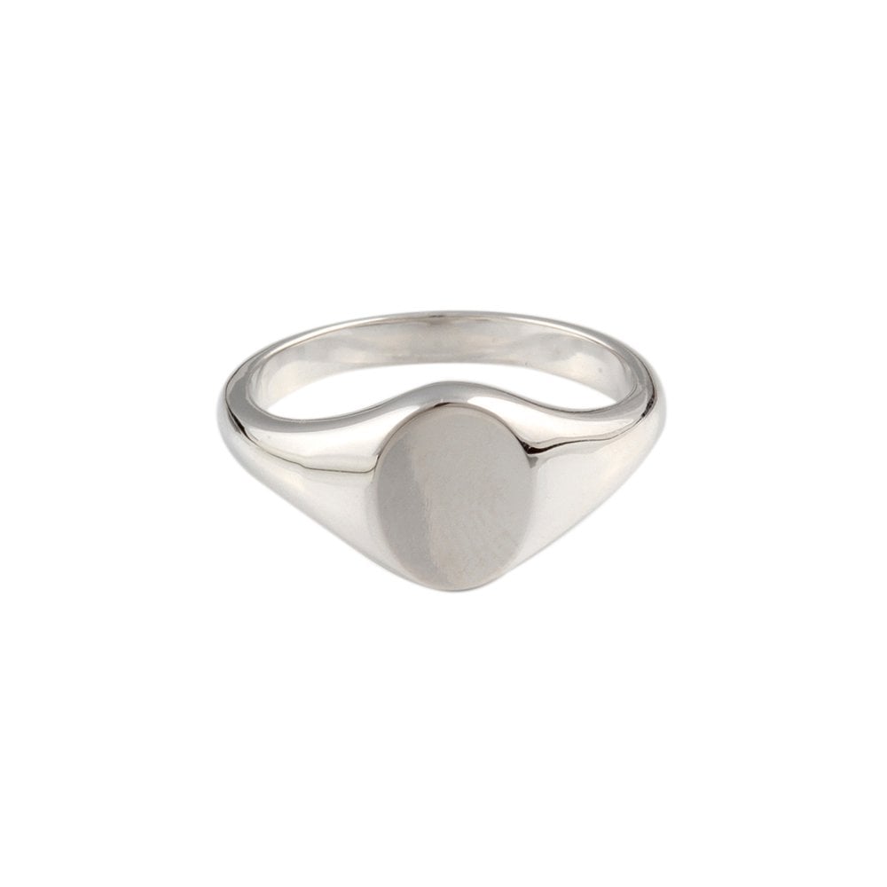 White Gold Oval Signet Ring