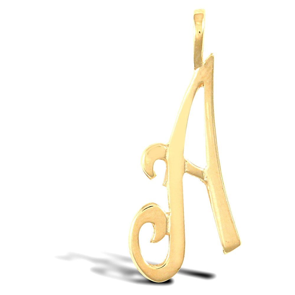 9ct Yellow Polished Script Initial Pendant