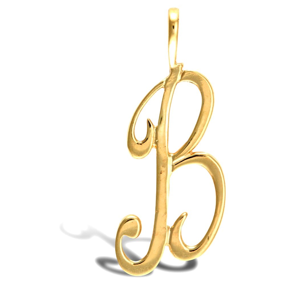 9ct Yellow Polished Script Initial Pendant