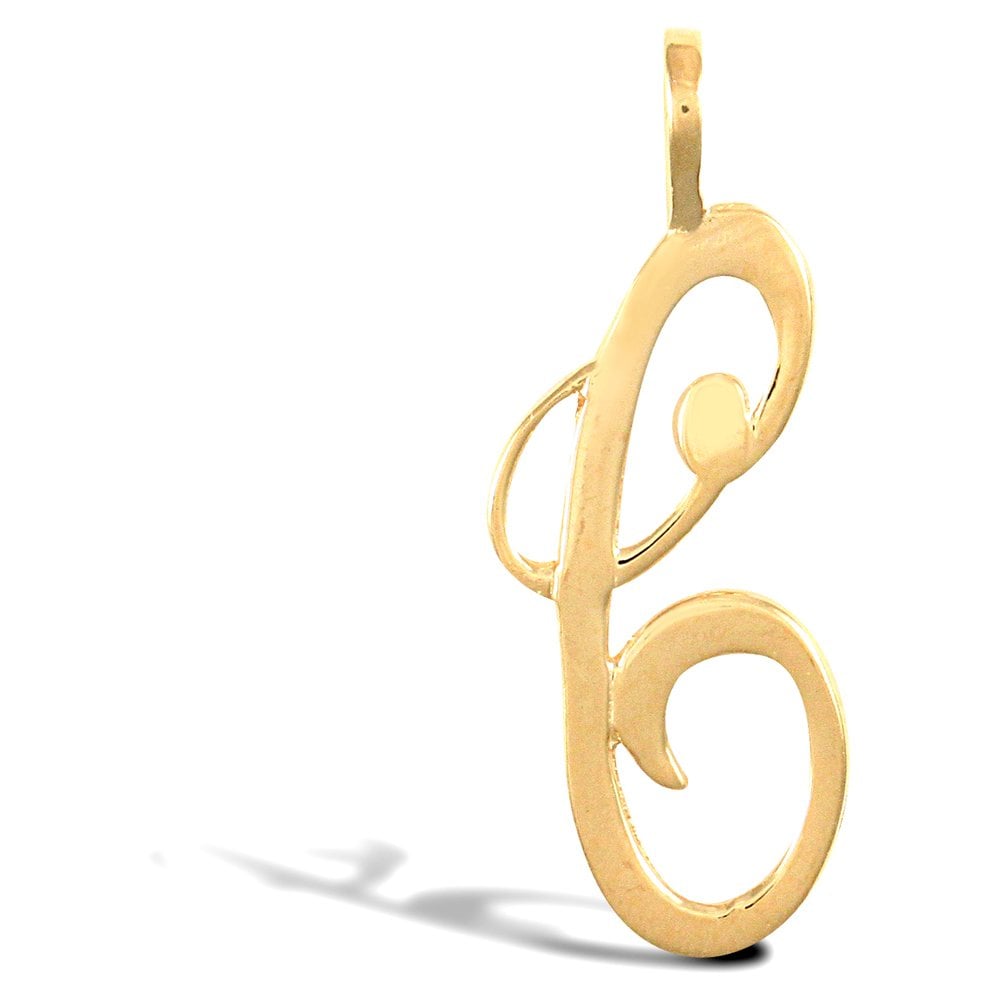 9ct Yellow Polished Script Initial Pendant