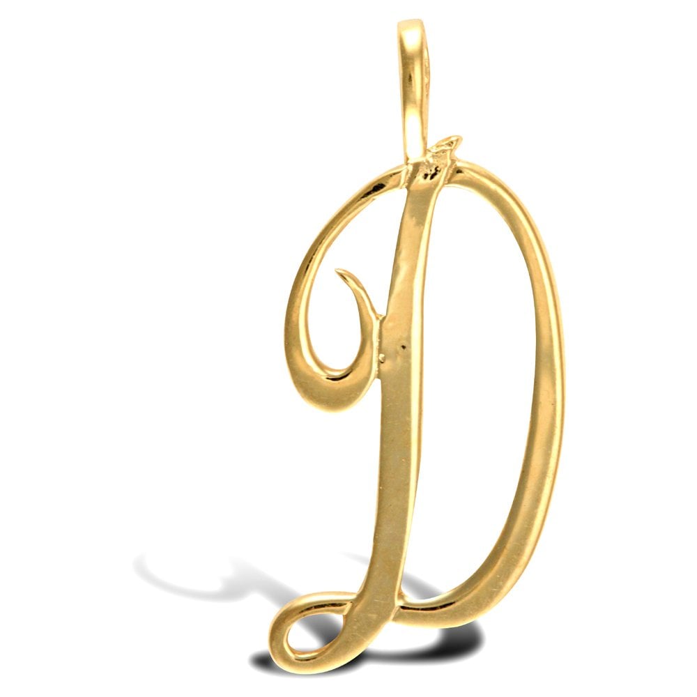 9ct Yellow Polished Script Initial Pendant