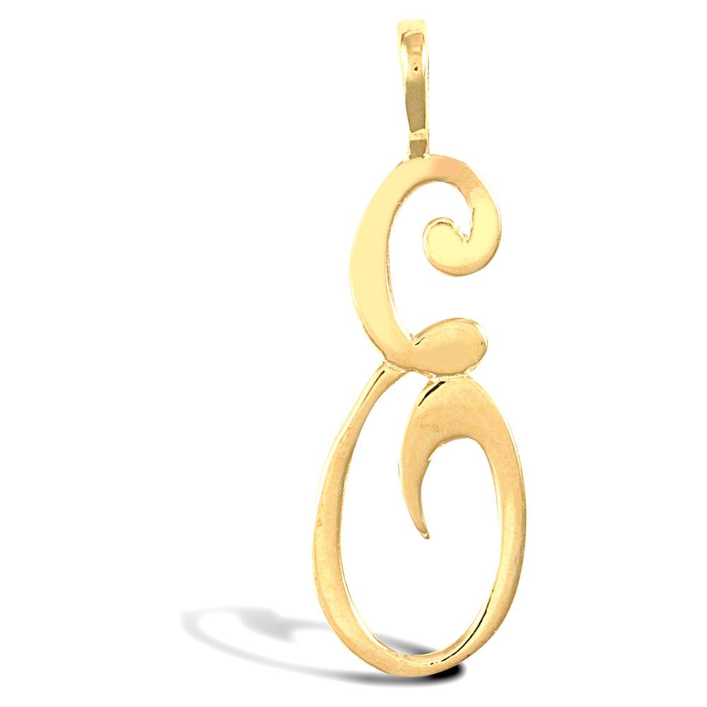 9ct Yellow Polished Script Initial Pendant