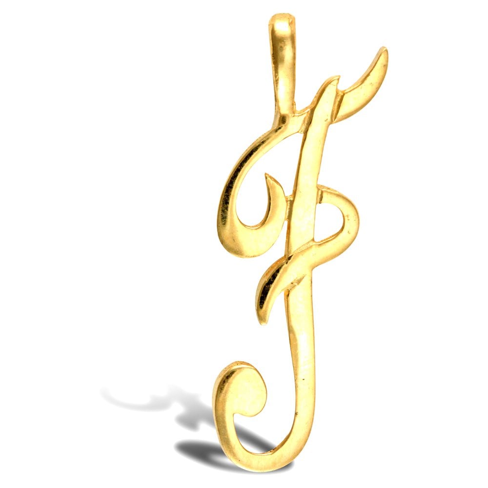 9ct Yellow Polished Script Initial Pendant