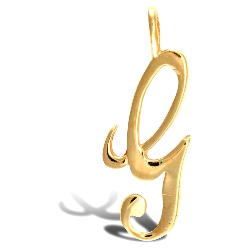 9ct Yellow Polished Script Initial Pendant