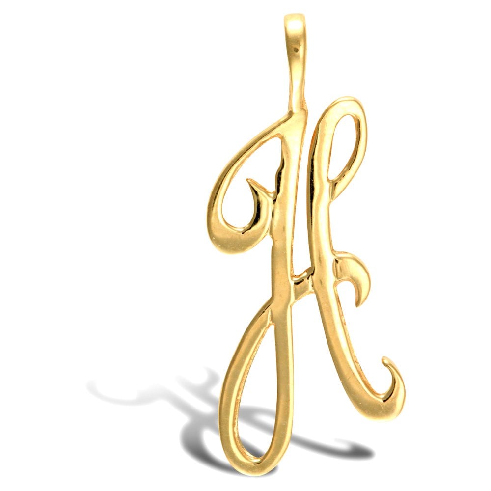9ct Yellow Polished Script Initial Pendant